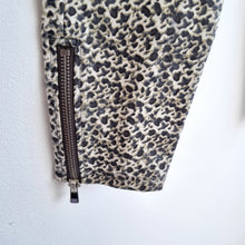 Load image into Gallery viewer, Supertrash Slim Fit Trousers Patterned Small Grey White Contrast Hem Zip Detail