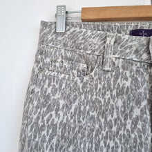 Load image into Gallery viewer, NYDJ Leopard Print Jeans UK 6 Beige Slim Fit Stretch Denim Mid Rise Animal