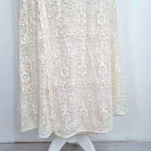 Load image into Gallery viewer, Zara Lace Midi Dress Small Embroidered Cream Slip A Line Fit & Flare Strappy