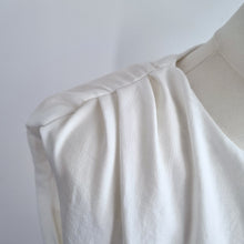 Load image into Gallery viewer, Zara White Mini Dress NEW Grecian Shoulders Pads Tunic Sleeveless Medium Lined