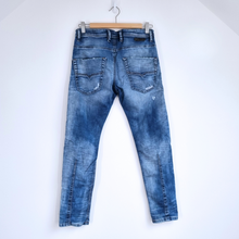Load image into Gallery viewer, Diesel Krooley Jogger Jeans Men's Tapered Ripped Destroyed Blue Sweatpants W 26