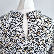 Load image into Gallery viewer, M&S Tea Dress Leopard Print UK 14 Peter Pan Collar Viscose Smock Animal Skater
