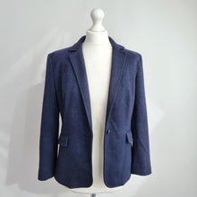 Load image into Gallery viewer, M&S Autograph Blazer Wool Blend Jacket UK 10 Navy Smart Tailored Office Classic