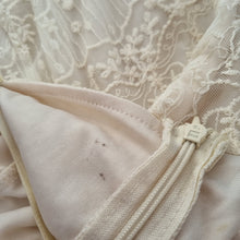 Load image into Gallery viewer, Zara Lace Midi Dress Small Embroidered Cream Slip A Line Fit & Flare Strappy