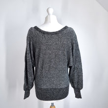 Load image into Gallery viewer, Vintage Richards Jumper Metallic Sparkle Embellished UK 14/16 Silver Grey Knit