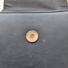 Load image into Gallery viewer, Harrods Black Crossbody Bag Gold Hardware Adjustable Strap Faux Leather Boxy