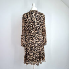 Load image into Gallery viewer, Dusk Dress Leopard Print NEW Size 18 Frill Chiffon Animal Lined Long Sleeves
