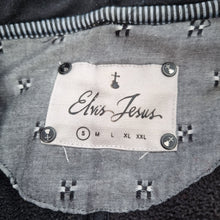 Load image into Gallery viewer, Elvis Jesus Mens Jacket Fair Isle Hoodie Bomber Zip Up Pockets Grey Size Small