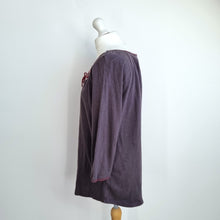 Load image into Gallery viewer, Fat Face Peasant Top Blouse Embroidered 14 Tassels Grey Cotton Boho 3/4 Sleeves