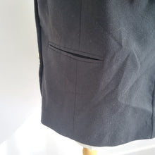 Load image into Gallery viewer, M&S Per Una Black Blazer UK 12 Gold Button Double Breasted Tailored Jacket Work