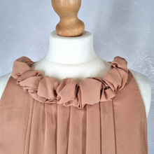 Load image into Gallery viewer, Zara Nude Dress Cocktail Tulle Skirt Ruffle Collar Occasion Knee Length Medium