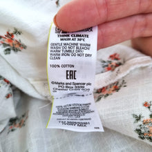 Load image into Gallery viewer, M&S Dress Midi Pockets Floral Milkmaid Sweetheart Ivory 100% Cotton A Line 12