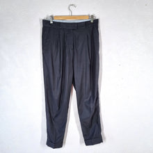 Load image into Gallery viewer, COS Tailored Trousers Men's Tapered High Rise Pockets Work Office Pleated Black UK 34