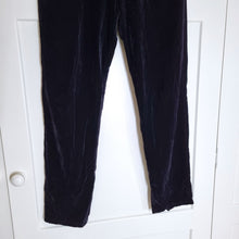 Load image into Gallery viewer, River Island Velvet Trousers Jeans Black Tapered High Waist Pockets Pants Retro 32'' Regular