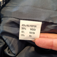 Load image into Gallery viewer, NEW Capsule Tweed Biker Jacket Faux Leather Quilted Navy Black Wool Mix Bomber 12 14