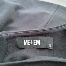 Load image into Gallery viewer, ME+EM Dress Long Sleeves Skater Navy Blue Flared Cocktail Work Knee Length 10