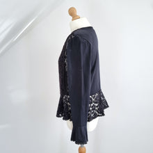 Load image into Gallery viewer, See by Chloé Blouse Lace Black Long Sleeves Peplum Top Victoriana Gothic Large