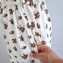 Load image into Gallery viewer, M&S Dress Midi Pockets Floral Milkmaid Sweetheart Ivory 100% Cotton A Line 12