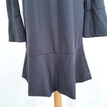 Load image into Gallery viewer, ME+EM Dress Long Sleeves Skater Navy Blue Flared Cocktail Work Knee Length 10