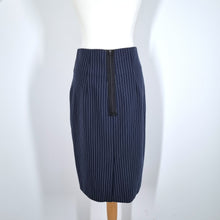 Load image into Gallery viewer, Baum Und Pferdgarten Pencil Skirt Navy Blue Pinstriped Stripes Work Lined 12