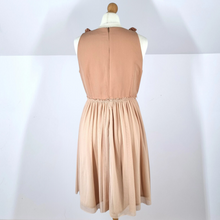 Load image into Gallery viewer, Zara Nude Dress Cocktail Tulle Skirt Ruffle Collar Occasion Knee Length Medium