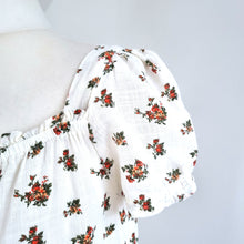 Load image into Gallery viewer, M&S Dress Midi Pockets Floral Milkmaid Sweetheart Ivory 100% Cotton A Line 12