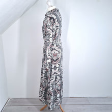 Load image into Gallery viewer, Vintage Rositta Maxi Dress Paisley 70s Belted Kaftan  Austria Long Sleeves 12