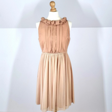 Load image into Gallery viewer, Zara Nude Dress Cocktail Tulle Skirt Ruffle Collar Occasion Knee Length Medium