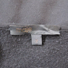 Load image into Gallery viewer, Maje T-shirt Leather Pleated Sleeves Gothic Top Black Scoop Cowl Neck 2 Medium