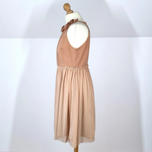 Load image into Gallery viewer, Zara Nude Dress Cocktail Tulle Skirt Ruffle Collar Occasion Knee Length Medium