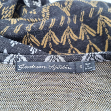 Load image into Gallery viewer, Gudrun Sjoden Dress Tunic Woven Cotton Lagenlook Aztec Long Sleeves Pocket Small