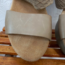 Load image into Gallery viewer, Clarks Real Leather Brown Tan Sandals Wedge Platforms Crocodile Straps Shoes UK 7.5