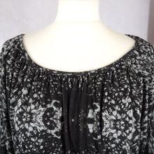 Load image into Gallery viewer, Brora Jersey Abstract Print Smock Dress Black Grey Scoop Neck Casual Stretch 12 14