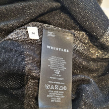 Load image into Gallery viewer, Whistles Jumper Sparkly Lurex Top Metallic V Neck Lightweight Grey Party Medium