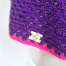 Load image into Gallery viewer, Handmade Crochet Jumper Purple Pink Oversized Chunky Knit Granny 3/4 Sleeve XXL