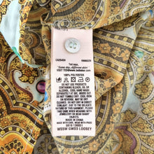 Load image into Gallery viewer, Ted Baker Blouse Paisley Ornate Baroque Print Chain Gold Mint Top Shirt 8