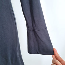 Load image into Gallery viewer, ME+EM Dress Long Sleeves Skater Navy Blue Flared Cocktail Work Knee Length 10