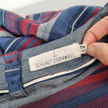 Load image into Gallery viewer, Seasalt Cornwall Dress Striped Folly Cove Tunic Shift Blue Red Pockets Cotton 12