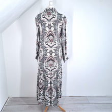 Load image into Gallery viewer, Vintage Rositta Maxi Dress Paisley 70s Belted Kaftan  Austria Long Sleeves 12