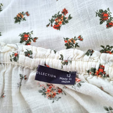 Load image into Gallery viewer, M&S Dress Midi Pockets Floral Milkmaid Sweetheart Ivory 100% Cotton A Line 12