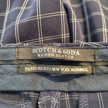 Load image into Gallery viewer, Maison Scotch & Soda Cigarette Trousers Navy Check Slim Tailored Size 1 UK 8