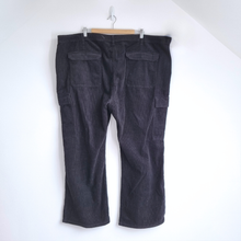 Load image into Gallery viewer, Next Corduroy Cargo Trousers UK 24 R Black Wide Leg High Rise Pockets Cotton
