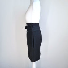 Load image into Gallery viewer, Karen Millen Pencil Skirt Black Belt Buckle High Rise Knee Length Work Y2K 8
