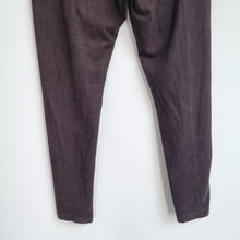 Load image into Gallery viewer, M&amp;S Faux Suede Leggings UK 16 Regular Brown Pull On Stretch Trousers High Rise
