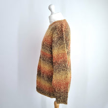 Load image into Gallery viewer, Vintage Fabrizio Jumper Mohair Blend M L Knit Striped Mustard 80s 90s Sweater

