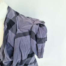 Load image into Gallery viewer, AllSaints Cupid Top Blouse Check Plaid Grey Draped Y2K Grunge 100% Cotton 14
