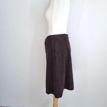 Load image into Gallery viewer, Nomads Corduroy Skirt Brown A Line Knee Length Pockets Lined Buttons Cotton 10

