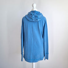 Load image into Gallery viewer, Sweaty Betty Fleece Sweatshirt  UK XS Sky Blue Cowl Pockets Thumbhole Hoodie Top
