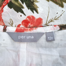 Load image into Gallery viewer, M&amp;S Per Una Midi Skirt UK 12 Floral Broderie Anglaise Cotton A Line White Boho
