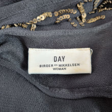 Load image into Gallery viewer, Day Birger et Mikkelsen Dress Black 12 Sequin Shoulders Faux Wrap Cocktail Work
